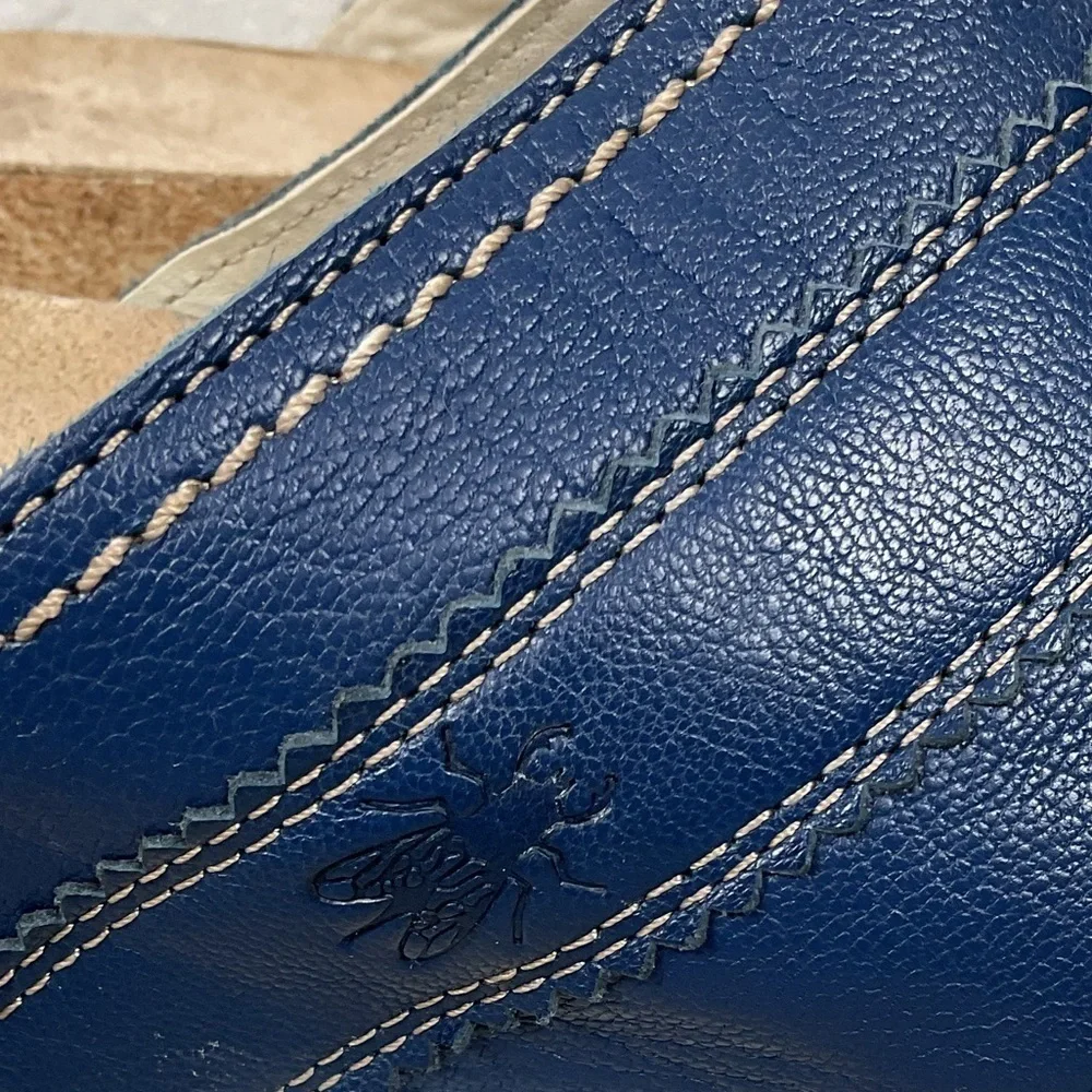 Fly London Suze Women’s Blue Leather Slip On Slide Platform Sandal Sz 41, US 10 - Picture 5 of 15